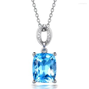 Pendentif Colliers MENGYI Simplicité Femelle Bleu Carré Cristal Collier Pour Femmes Vintage Bijoux De Mariage