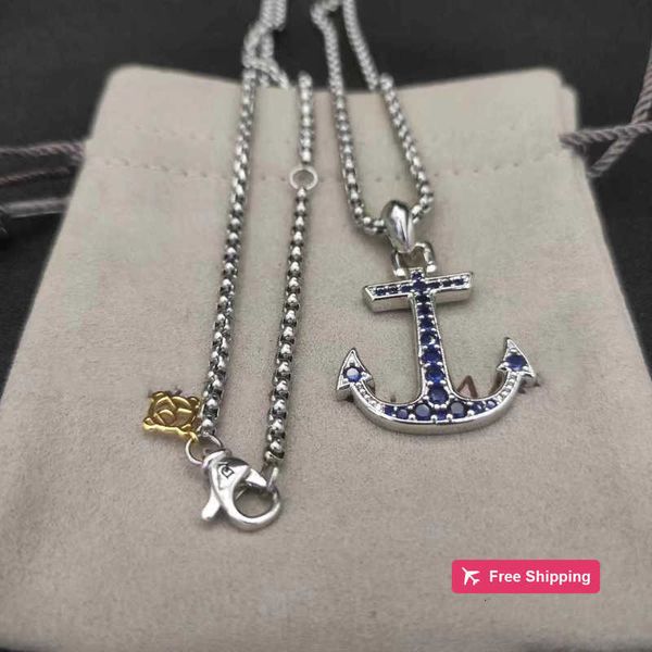 Colliers pendants Collier pour hommes Dy Collier pendant Dy Jewlery Silver Retro Cross Vintage Luxury Bijoux Chains pour hommes Designer Birthday Man Boys Party C HPBR