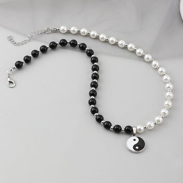 Collares colgantes collar para hombre yin yin yang taichi cadena de aleación joyas unisex joyas