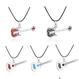 Pendentif Colliers Hommes En Acier Inoxydable Collier Bijoux Personnalisé Couple Cadeau Guitare Violon Drop Delivery Pendentifs Dhgarden Dha0D