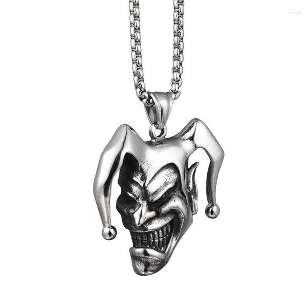 Pendentif Colliers Hommes En Acier Inoxydable Punk Garçons Joker Clown Collier Bijoux Chaîne Accessoires En Gros