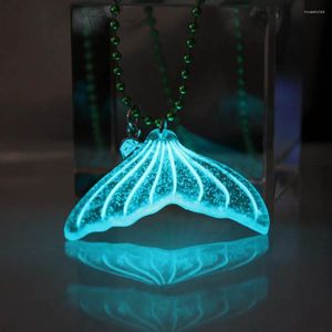 Hanger kettingen zeemeermin GLOW In The DARK lichtgevende staart hangers amulet trui cadeau voor meisjes vrouwen