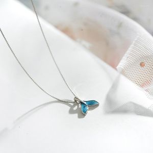 Hanger Kettingen Zeemeermin Staart Ketting Trendy Voor Vrouwen Walvis Blauwe Vis Chokers Sieraden Accessoire