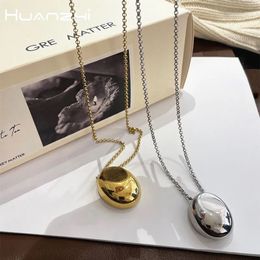 Colliers pendentifs collier en métal ovale en métal adapté aux longues chaînes de pull pour femmes chaînes fines luxueuses et charmantes bijoux élégants cadeaux pour les fêtes 231213