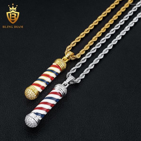 Colliers pendants Collier hip-hop micro-incrusté avec pâte à pâte frite 3 mm Chaîne Iced Out Exquise Bling Jewelry Fashion Trendy Creative