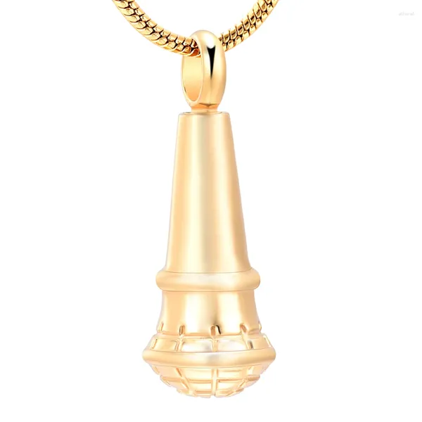 Pendentif Colliers Microphone / Karaoké Bijoux de crémation pour cendres Memorial Urn Collier Souvenir Cadeaux Hommes / Femmes