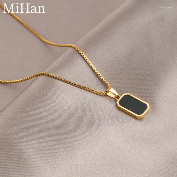 Colliers pendants Bijoux de mode Mihan Collier de géométrie en métal coréen doux pour femmes cadeaux de fête