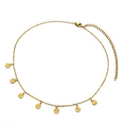Colliers pendants Minamama Nouveau style Gold Color en acier inoxydable Pinker Disc Choker Colliers pour les femmes Bijoux de col vintage de mode J240516