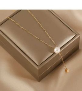 Hangende kettingen minar minimalistische single zoetwater parel hanger kettingen voor vrouwen meisje 14k echt goud vergulde koperen chokers groothandel sieraden