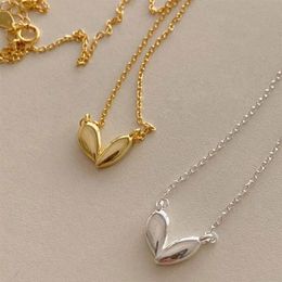 Ожерелья с подвесками Minar, уникальный дизайн, маленькое нерегулярное ожерелье с сердечком любви для женщин и девочек, тонкая цепочка цвета золота и серебра, ювелирные изделия 208K