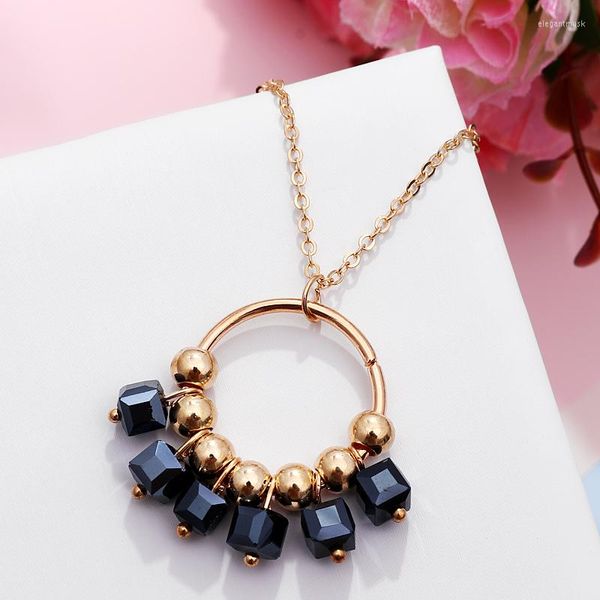 Collares pendientes MINHIN cuentas de cristal austriaco collar largo para mujeres cadenas niñas suéter cadena colgantes bonito regalo