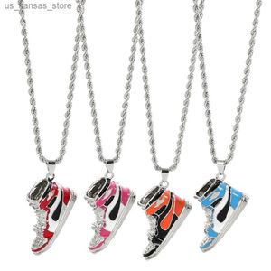 Hangende kettingen mini hiphop sneaker schattige hanger ketting coole kraag mode mannelijke straatstijl rapper cadeau voor vriend240408