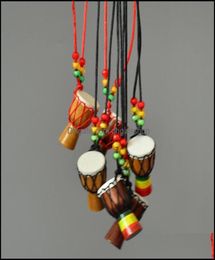 Colliers pendants mini batteur à la jambe pour djembe percussion Collier d'instrument de musique africain bijoux de tambour à main ac dhgirlsh6627874
