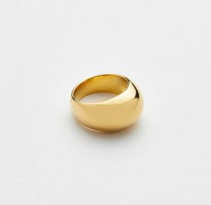 Hanger kettingen minimalistische sieraden populair ontwerp dikke ringen sieraden dames roestvrijstalen gouden koepelring