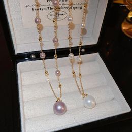 Pendentif Colliers Minimaliste Simulé Collier De Perles Rondes Pour Femmes Français Élégant Bijoux De Fête