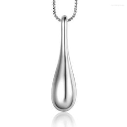 Collane con ciondolo Collana con gocce di pioggia lucidate a specchio per uomo Donna Gioielli di moda minimalista Waterdrop in acciaio inossidabile