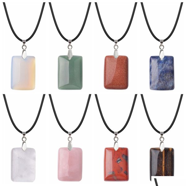 Pendentifs Colliers Mixte Pierre Chakra Charme Pierre Précieuse Rec Pendentifs Cristal Quartz Pour Collier De Bricolage Fabrication De Bijoux Livraison Directe Dhgarden Dhv9L