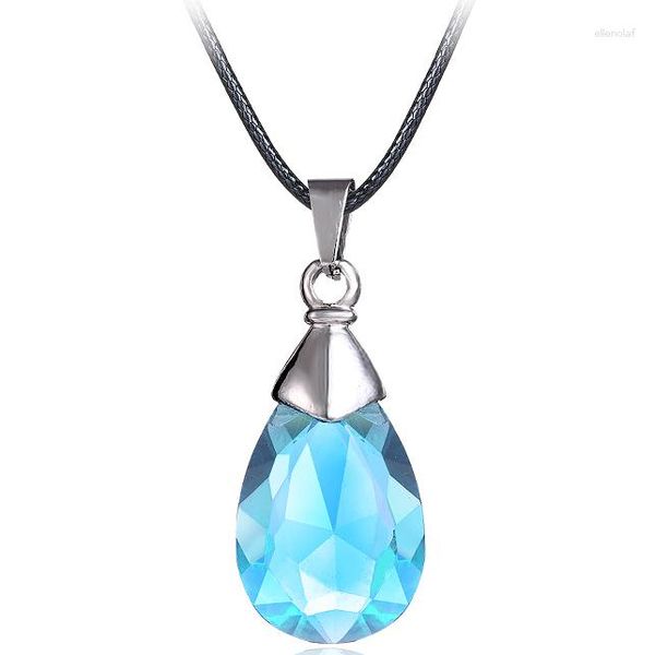 Pendentif Colliers MJ Bijoux Anime Sword Art Online Collier en métal Yui's Heart Blue Crystal Cosplay Accessoires