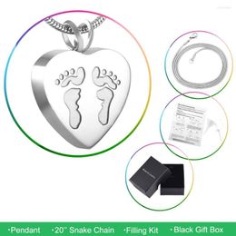 Colliers pendentifs MJD8006 Lovely Foot Print Babys Ashes Love You More Collier de bijoux de crémation