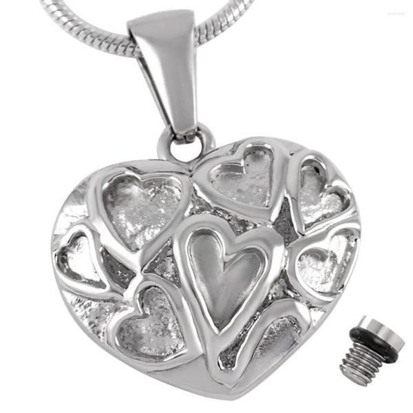 Pendentif Colliers MJD8110 Bijoux commémoratifs Urne polie en acier inoxydable Cendres toujours dans mon coeur Crémation Collier en gros