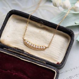 Pendentif Colliers MoBuy collier de perles pour femmes 925 en argent Sterling élégant chaîne de clavicule de coquille de pois K plaqué or bijoux fins MBNI153 231017