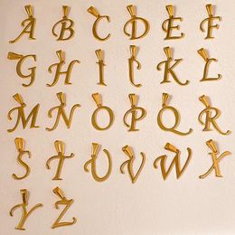 Colliers de pendentif modagirl en acier inoxydable lettre initiale pendentif pour collier nom personnalisé alphabet charmes bricolage bijoux personnalisé