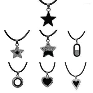 Colliers pendentifs Collier de corde en cuir moderne Colliers d'étoiles Colliers réglables