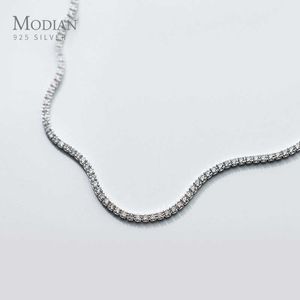 Hanger kettingen modian genuien 925 sterling zilver schitterend heldere cz choker ketting voor vrouwen cadeau verstelbare doosketen originele fijne sieraden g230202