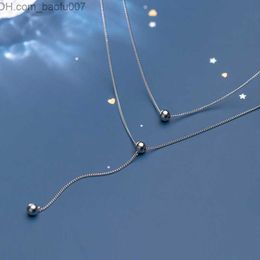 Pendentif colliers MODIAN minimalisme trois couches perle en forme de Y collier pour les femmes 925 en argent Sterling chaîne collier exquis bijoux 2020 nouveau Z230707