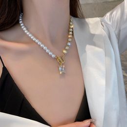 Pendentif Colliers MOGAKU Style Carré Pendentifs Pour Femmes Mode Coréenne Cristal Sautoirs À La Mode Fête De Mariage Bijoux Cadeaux