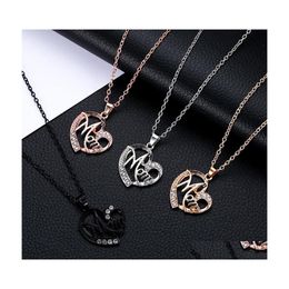 Pendentif Colliers Maman Collier Fête des Mères Cadeau Pour Creux Out Gold Sier Alliage Cristaux En Métal Coeur Collier Yzedibleshop Drop Delive Dhboh