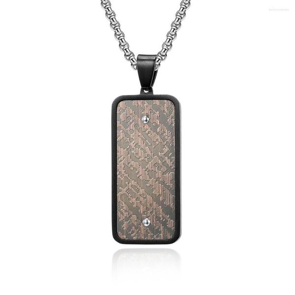 Pendentif Colliers Moocare Plaqué Bleu Cadre En Acier Inoxydable Style Rétro Antique Carré Simple Collier Hommes