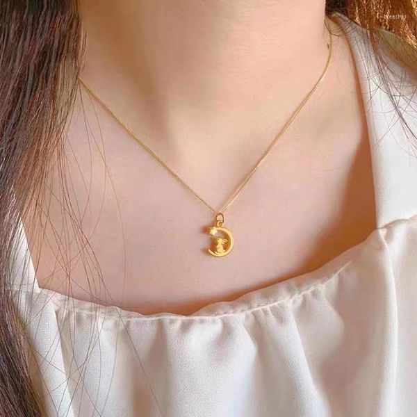 Collares pendientes Luna Collar de cobre Zodíaco chino Novia Esposa Regalo del día de San Valentín