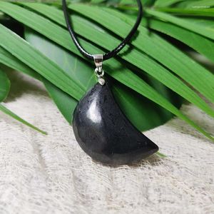 Pendentif Colliers Forme de Lune Protection contre les radiations russes Produits en graphite Shungite