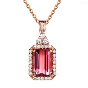 Pendentif Colliers MOONROCY Rose Or Couleur CZ Rouge Cristal Sautoirs Collier De Mariage Pour Femmes Filles Baisse Bijoux En Gros Cadeau