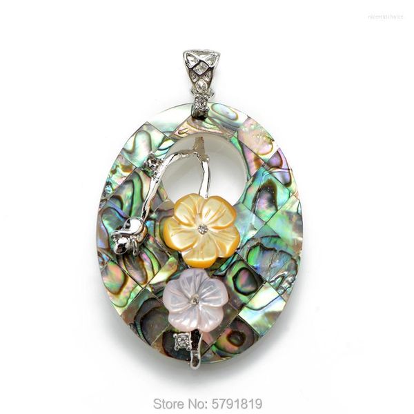 Pendentif Colliers MOP19 Fleurs pour bijoux de mariage de plage Abalone Paua Shell Nature 10 pièces