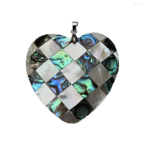 Collares colgantes MOP52 Abalone Paua Shell con conchas blancas naturales Corazón 10 piezas