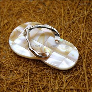 Pendentif Colliers MOP68 Véritable Coquillage Bijoux Flip Flop Plage Sandale 20 Pièces