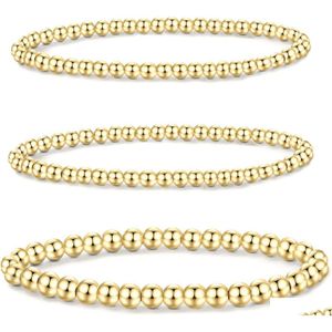Pendentif Colliers Morotole 5pcs 14K Bracelets plaqués or Ensemble pour femmes Hommes réglable hypoallergénique empilable extensible Bracelet Cub Dhboj