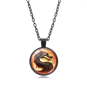 Hanger kettingen Mortal Kombat ketting vechtspel Dragon Jane Empire Vintage sieraden collier voor fans cadeau