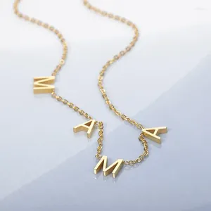 Pendentif Colliers Cadeau de fête des mères pour maman grand-mère en acier inoxydable MAMA Femmes Charm Lettres Collier Bijoux Bijoux Collier Femme