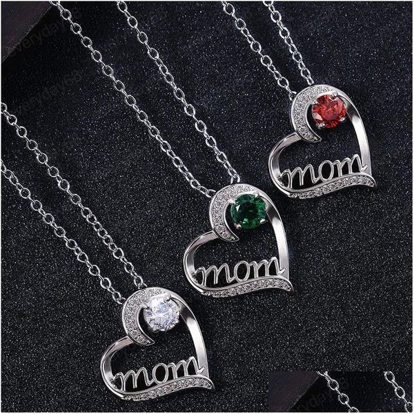 Collares pendientes Collar del día de la madre Moda Mamá Carta Amor Encantos de cristal El mejor regalo para la madre Accesorios de joyería Entrega de la gota Dhbqk