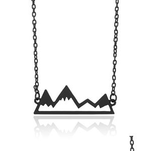 Collares colgantes Collar de montaña Minimalista Top Senderismo nevado Viajes al aire libre Joyería Montañas Escalada Regalos Cadenas de oro / plata Dro Dhowa