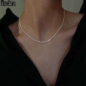 Collares colgantes Moveski 925 Sterling Silver coreano coreano Collar gitano apto para mujeres Accesorios de joyería de boda dulce