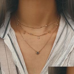 Hanger kettingen mti-layer ster hanger kettingen sleutelbeen vrouwen goud statement ketting groothandel drop levering 2022 sieraden hanger dhwve