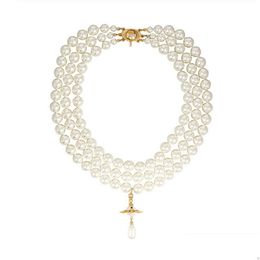 Colliers de pendentif Collier de perle de perle de perle chaîne de femmes pour cadeaux bijoux de bijoux de livraison de gouttes