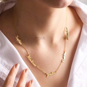 Collares colgantes collar de varios nombres y colgante de placa de identificación gargantilla de joyería de acero inoxidable para regalo de mamá y familia