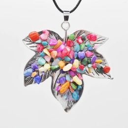 Pendentif Colliers Multicolor Naturel Cristal Gravier Arbre Collier Reiki Guérison Énergie Rock Suspendu Ras Du Cou Femmes