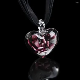 Collares colgantes Joyas Murano Inlumbres Vidry Heart Flower Collar