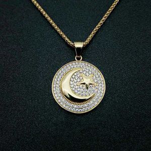 Hanger kettingen moslim halve maan en ster islam ketting unisex amulet islamitische sieraden vriend geschenk y240420